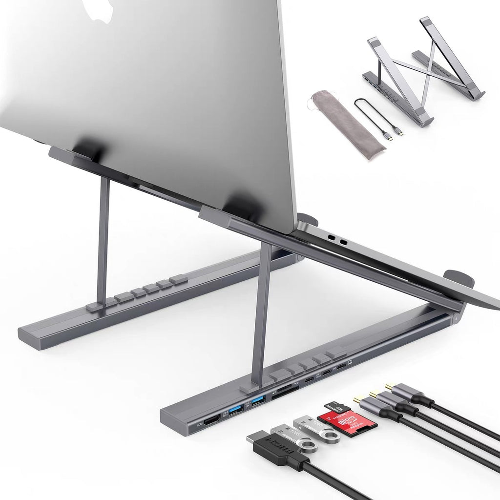 7-in-1 Aluminum Alloy Laptop Stand & Docking Station