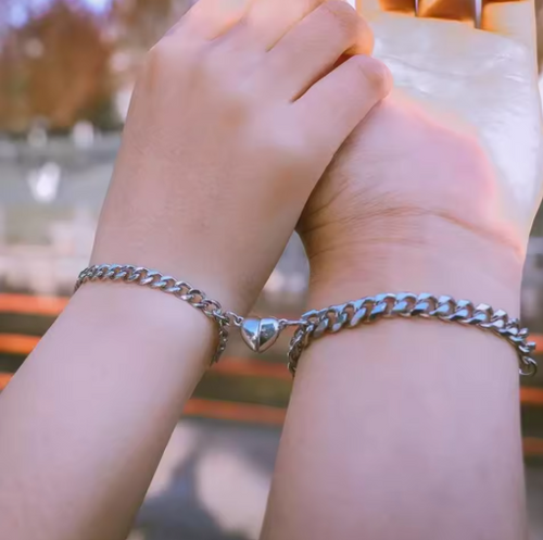 Couple Heart Magnetic Bracelet
