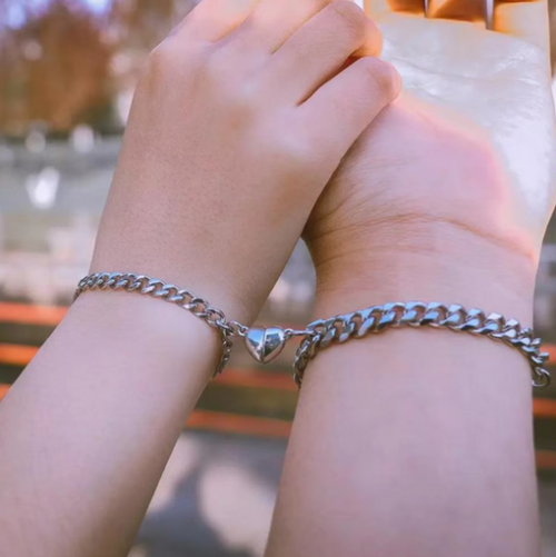 Couple Heart Magnetic Bracelet