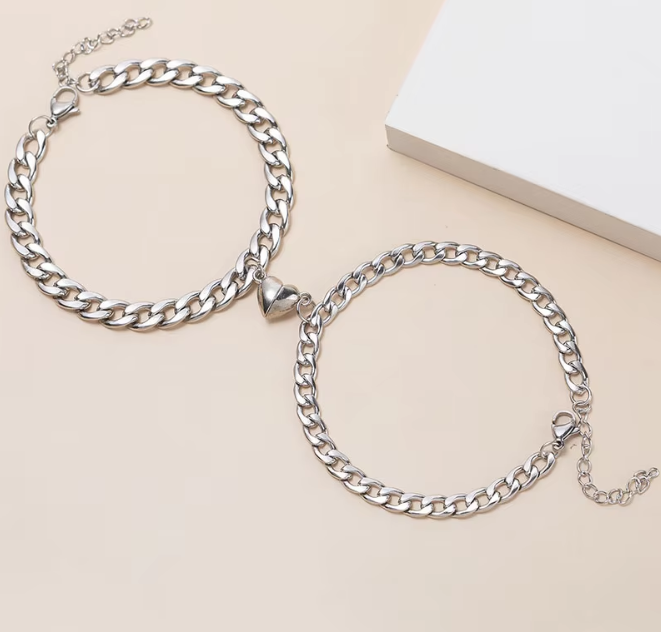 Couple Heart Magnetic Bracelet
