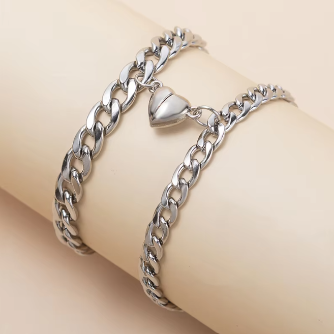 Couple Heart Magnetic Bracelet
